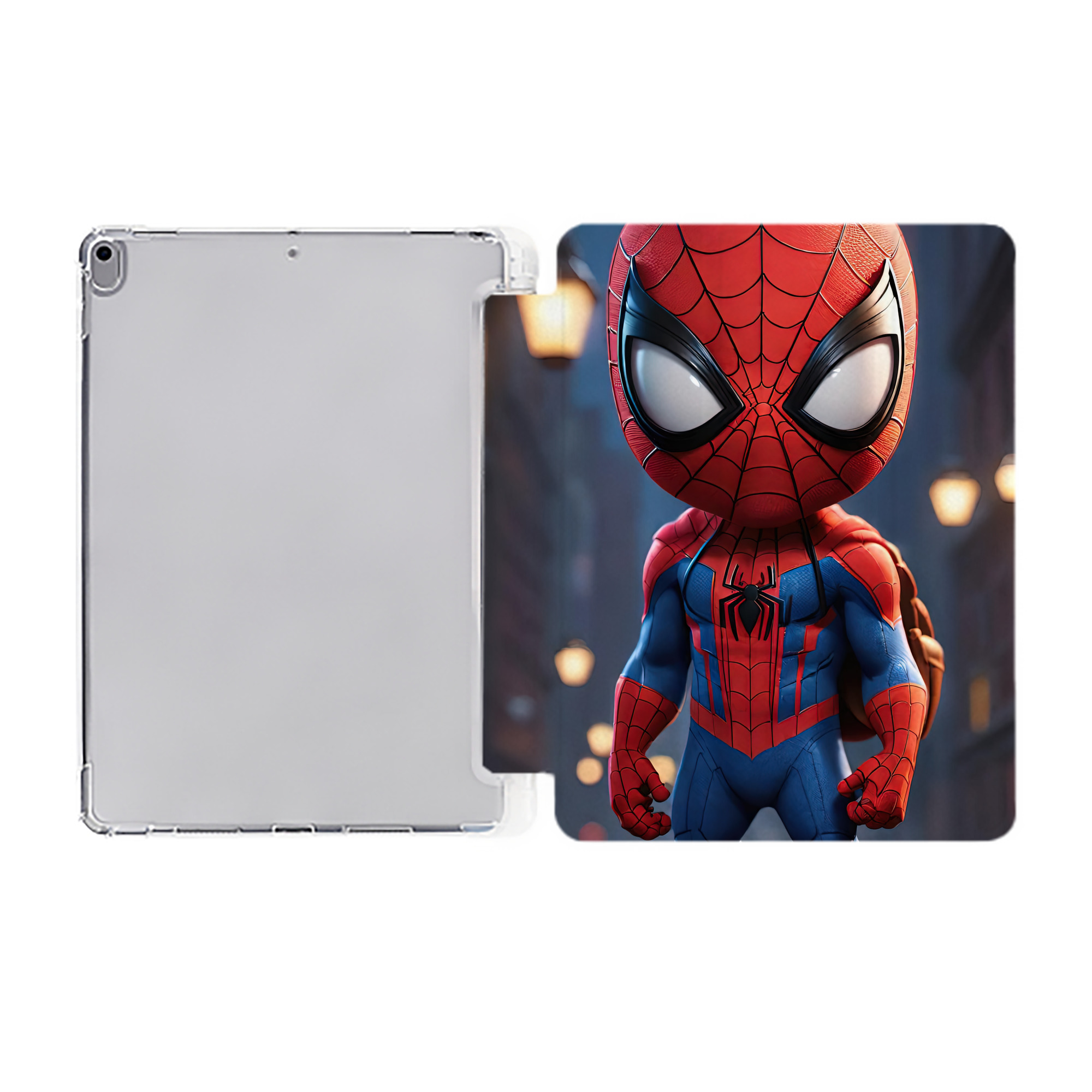 （画像用） Spider Man スパイダーマン IPad ケース ペン収納付き 三つ折りスタンド PUレザー×シリコン 対応機種9.5/10.5/10.9インチ